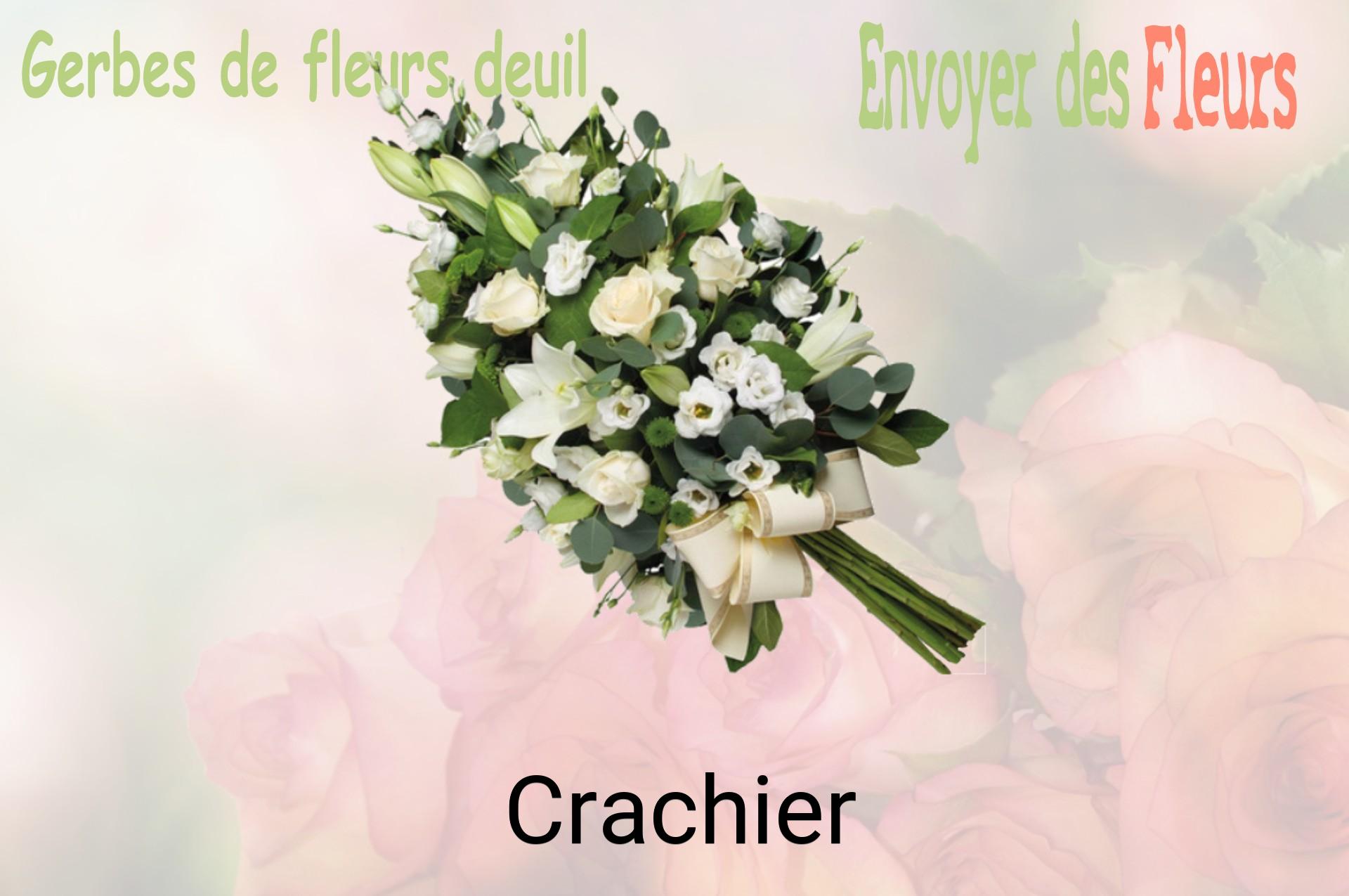 Gerbe de fleurs de deuil livrée à Crachier